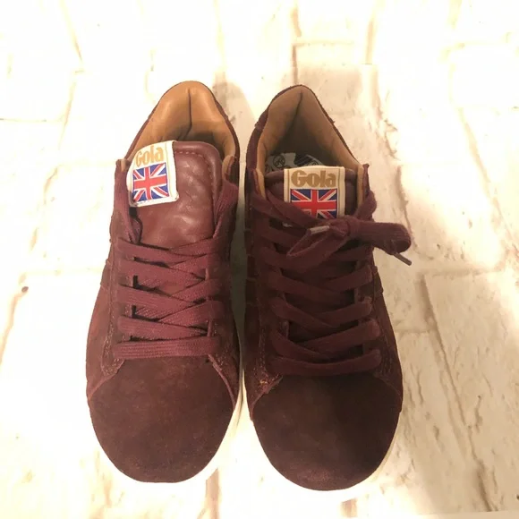 Gola Classics Equipe Suede Burgundy Sz 5 Womens Fashion Skate Sneakers - Picture 5 of 9
